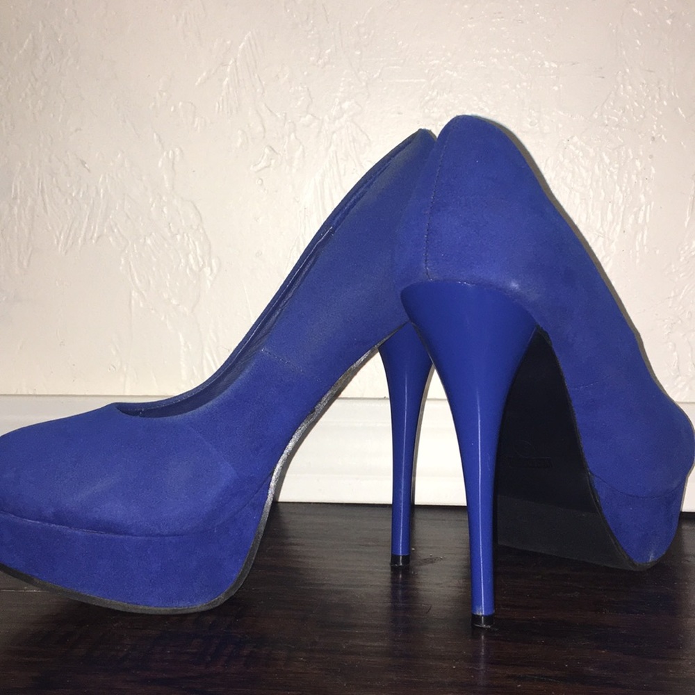 Blue high heels